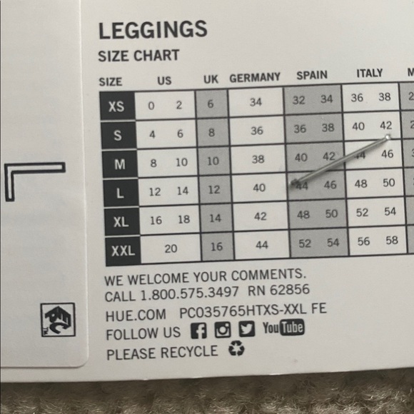 Hue body gloss Leggings size large NWT - Picture 4 of 6